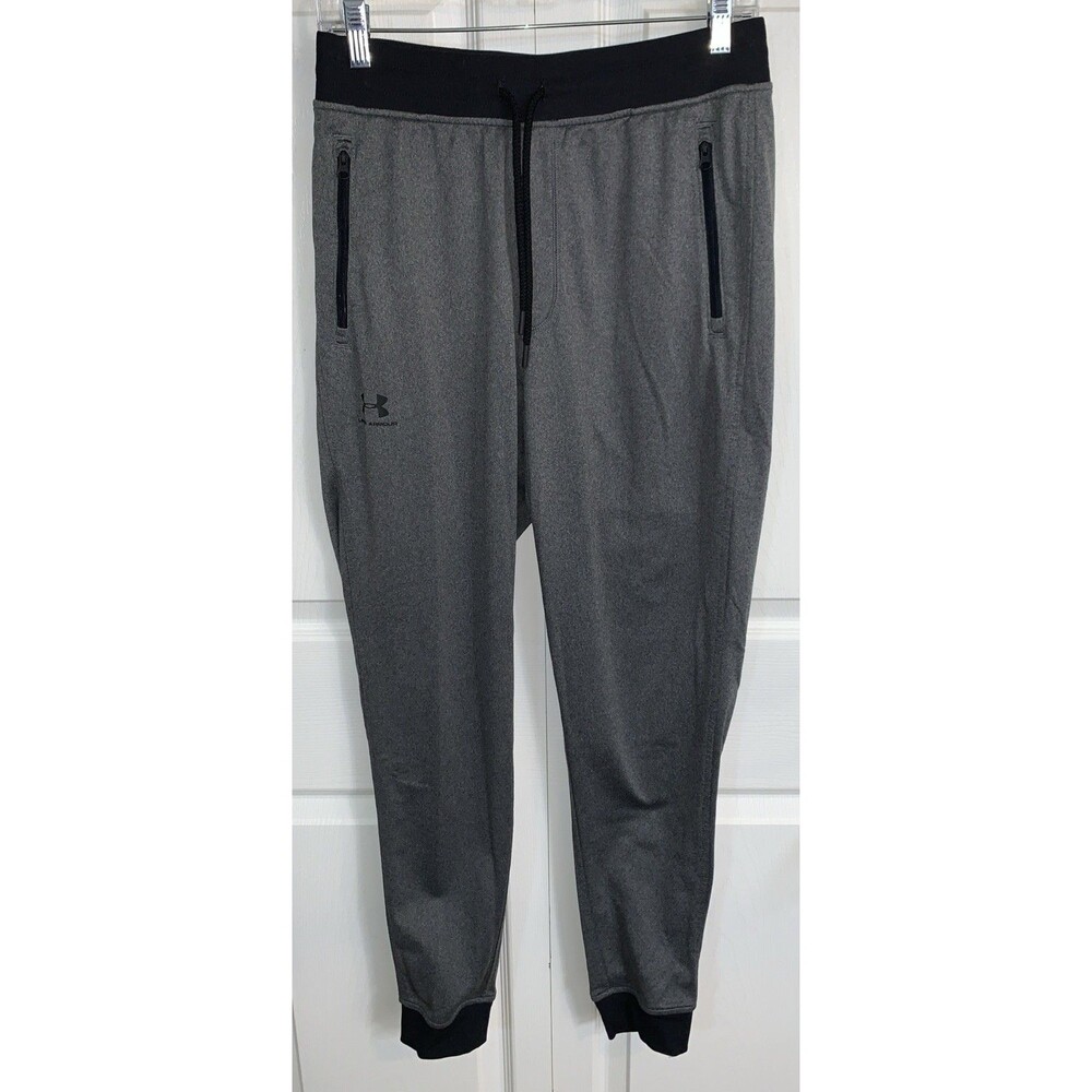Under Armour UA Mens Fleece Lined Loose Fit Joggers M Gray Black